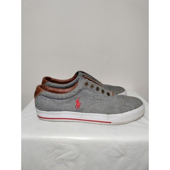 POLO Deck Vito Chambray and Leather Laceless Shoes 9.5 - Picture 6 of 12